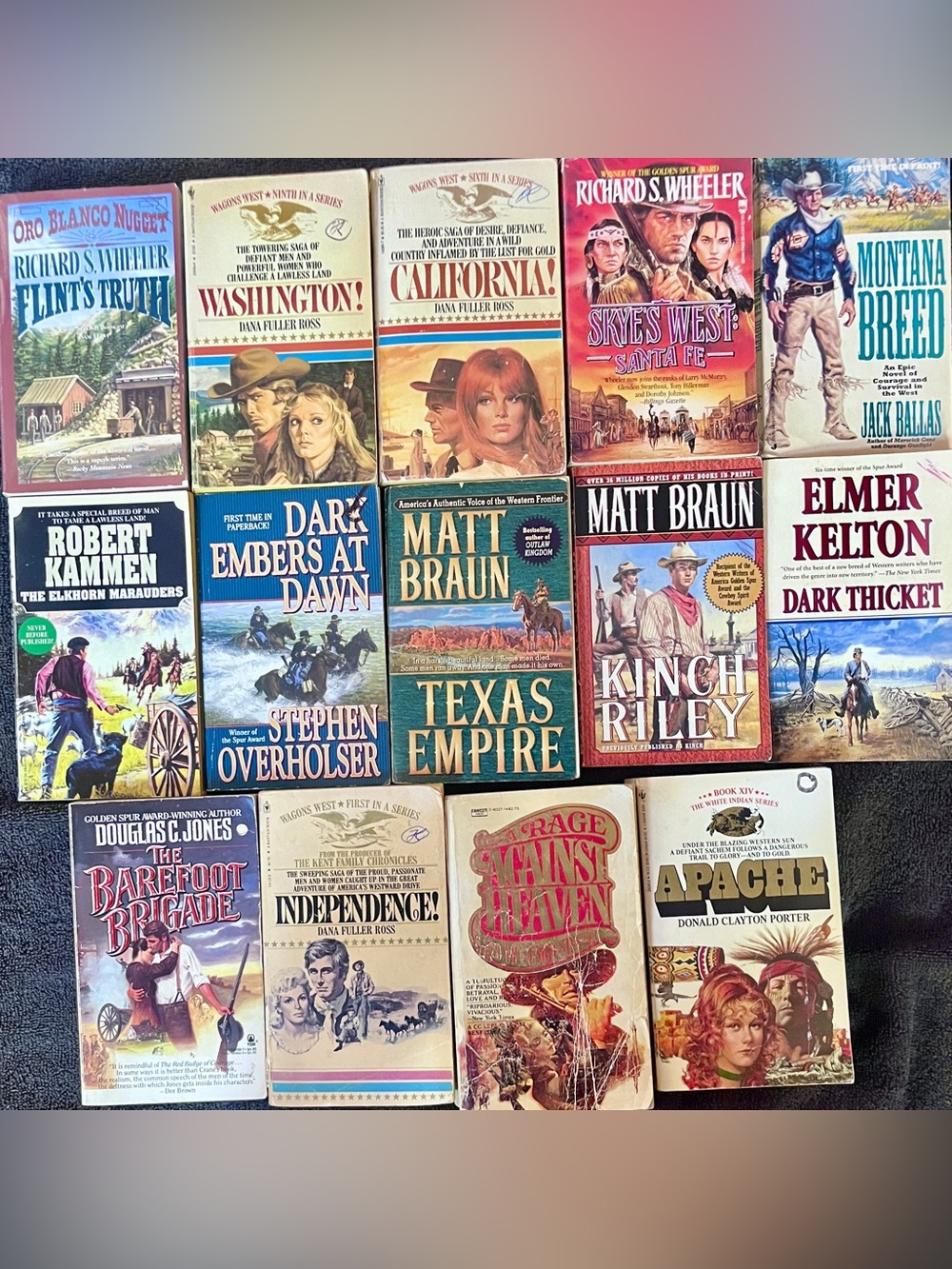 Lot of 14 Vintage Western Paperback Books